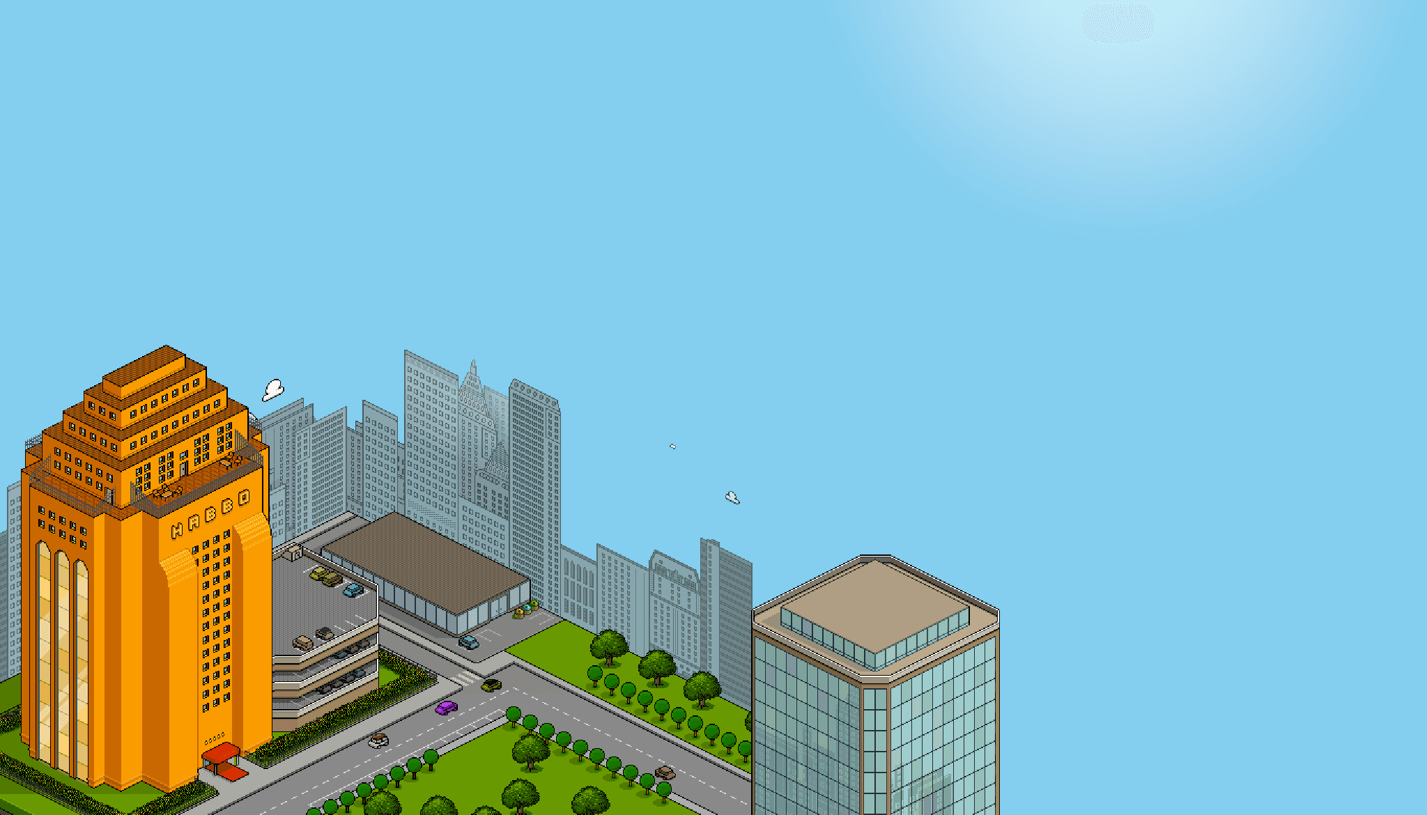 Habbo Hotel Gebäude Hintergrund